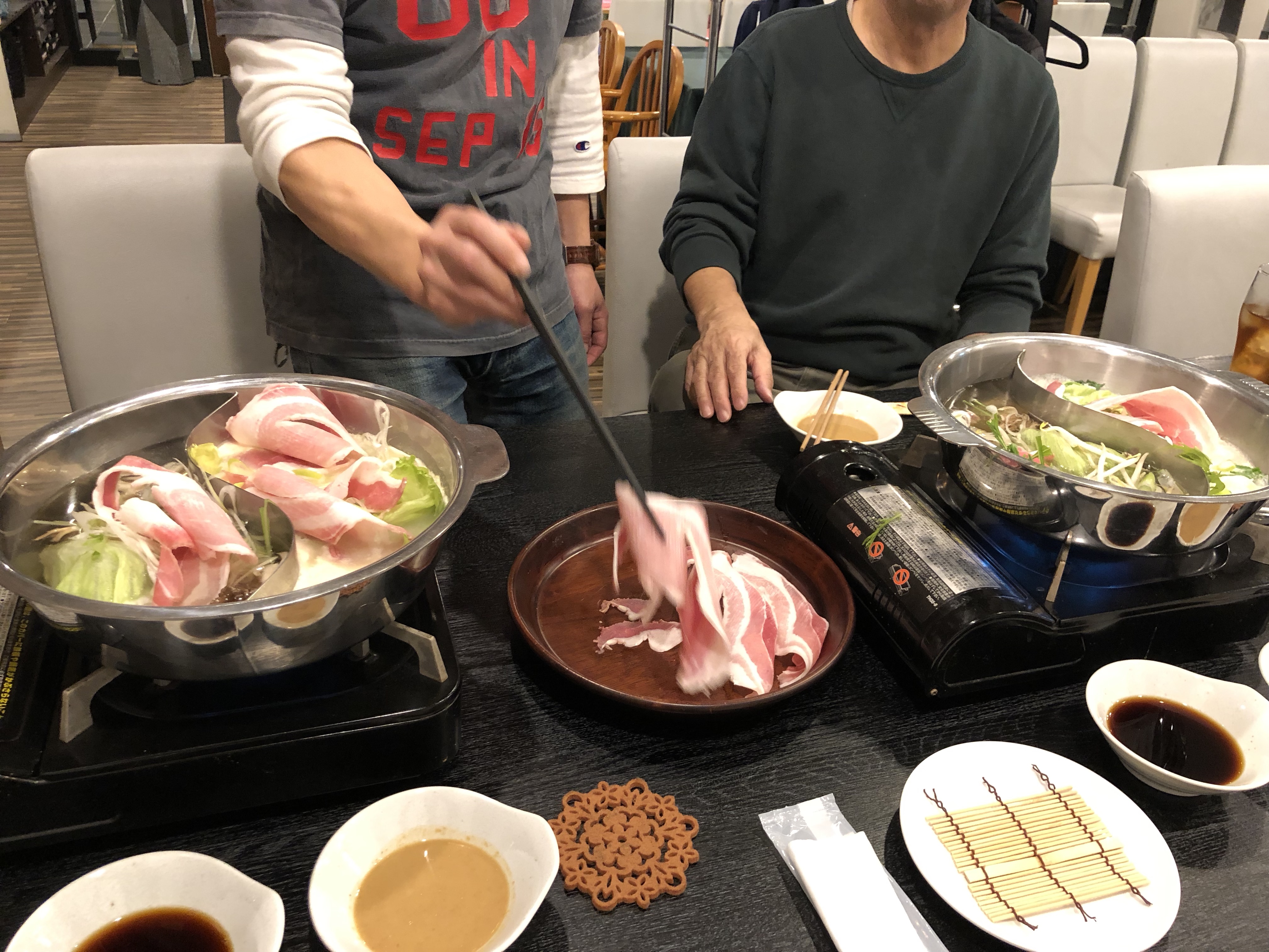 Our first shabu shabu in Japan