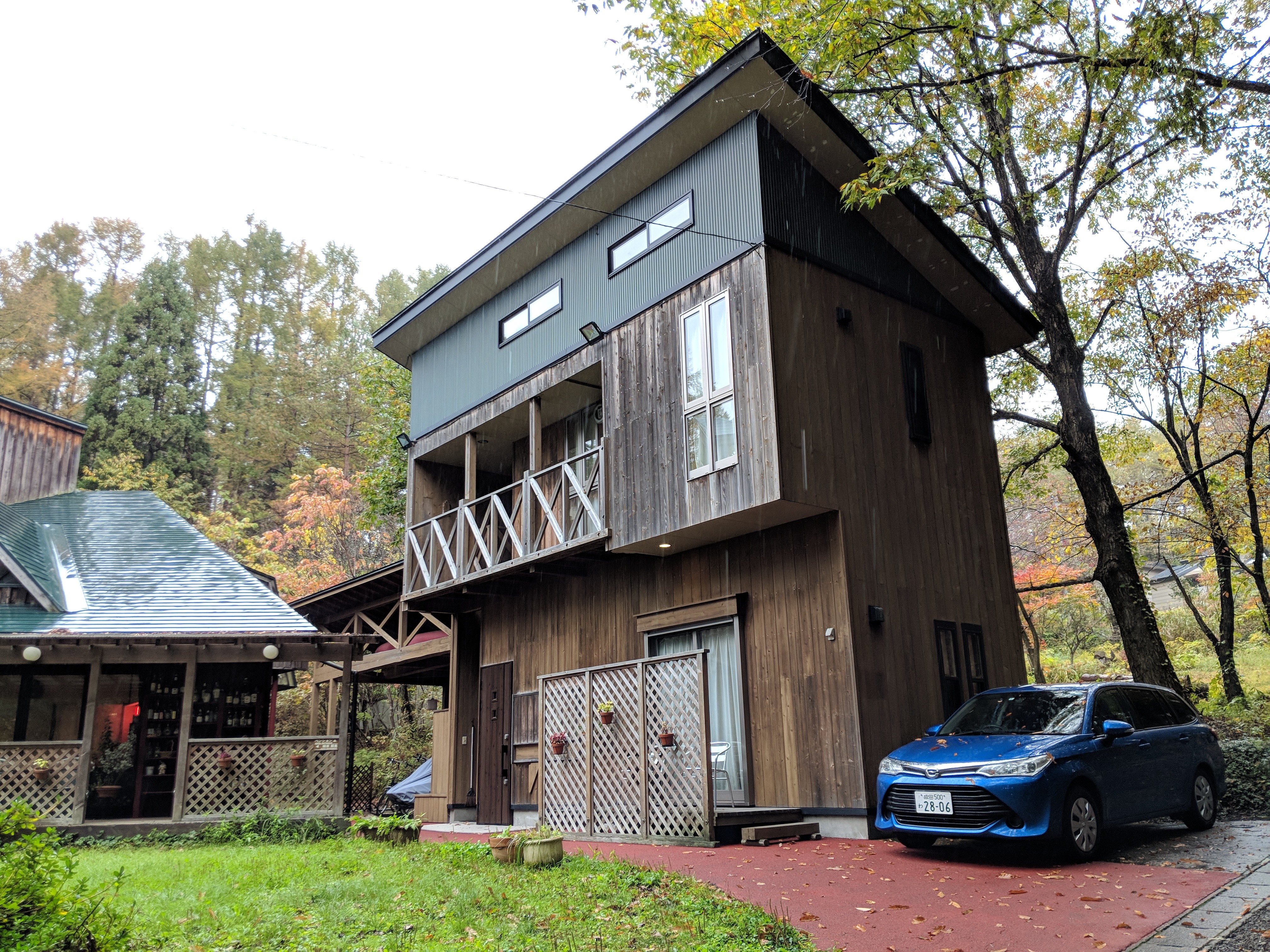 Our standalone building, that looks like it has eyes and teeth