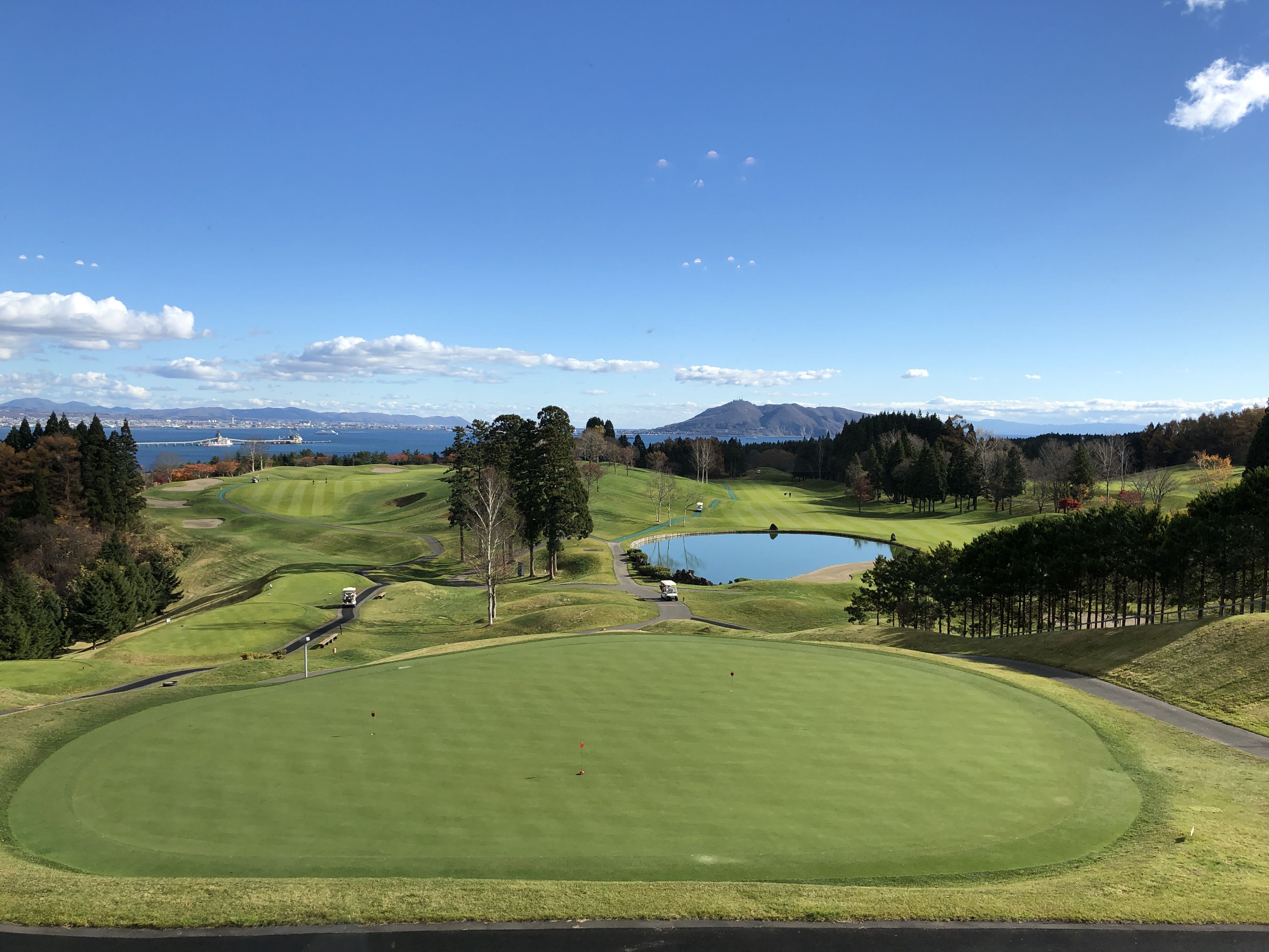 The view of the course from the restaurant